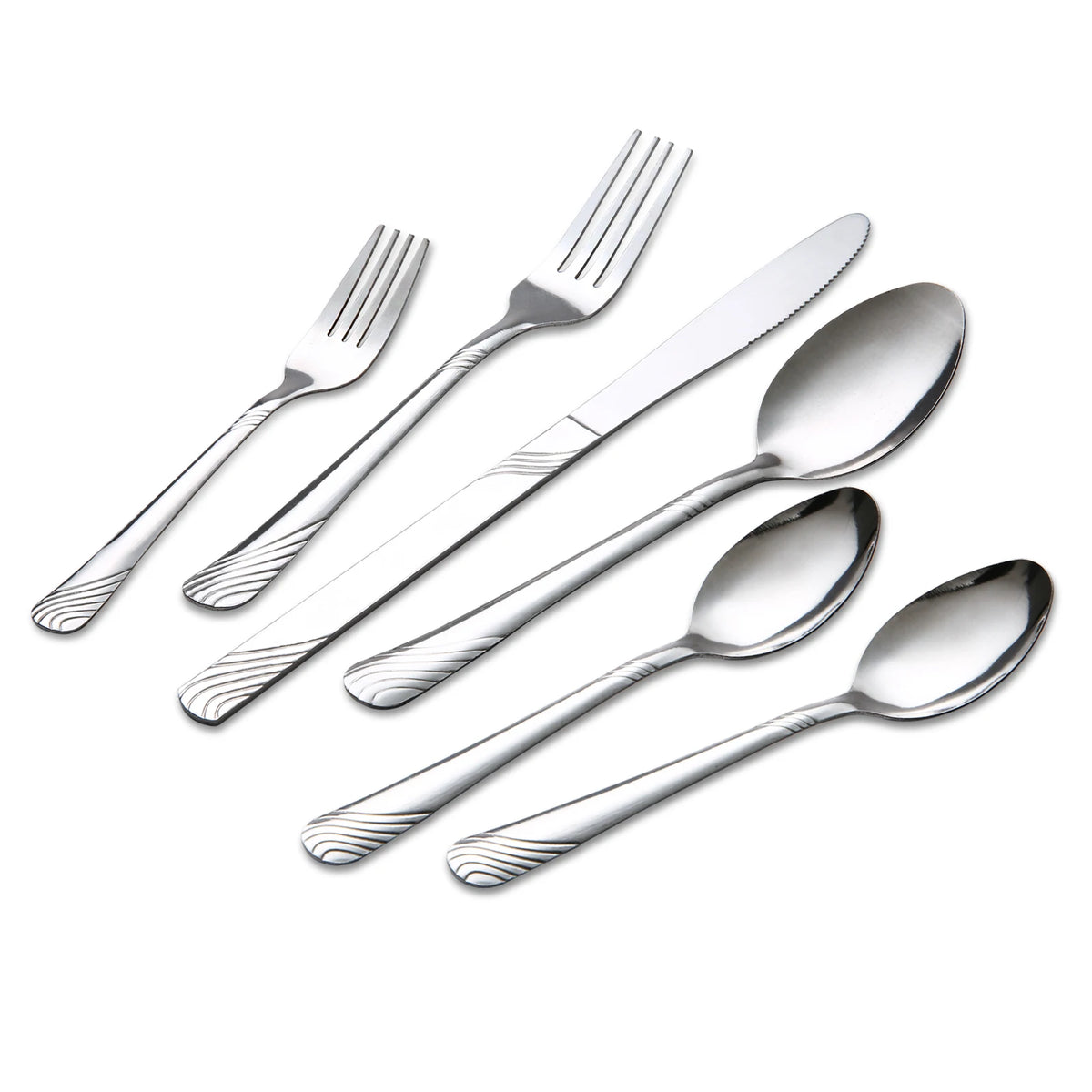 HANSMART 48-Piece Stainless Steel Flatware Set Service for 8 Silver Cutlery Set Silverware Set Kitchen Tableware Utensils Set with 16 Teaspoons Spoons Forks Knives Dinner Cutlery Silverware Sets