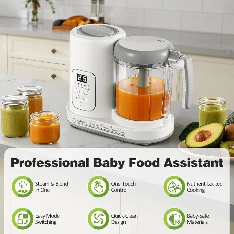 Baby Food Maker Steamer Blender With Auto Puree And Cleaning