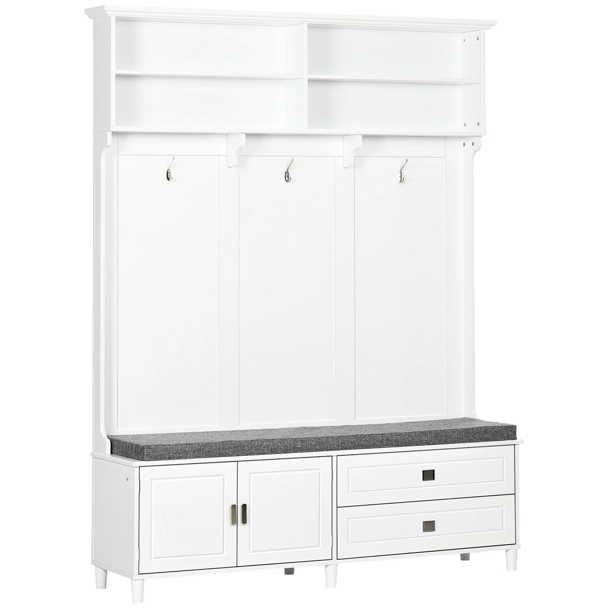 HOMCOM Hall Tree Storage Bench With Coat Rack And Shelves