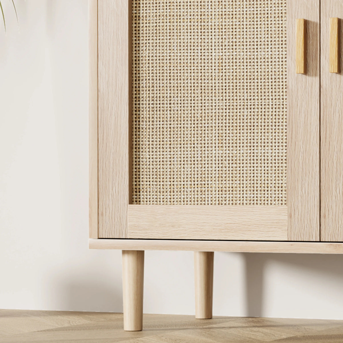 HiMISS Rattan Sideboard Cabinet With Shelves For Living Room Storage