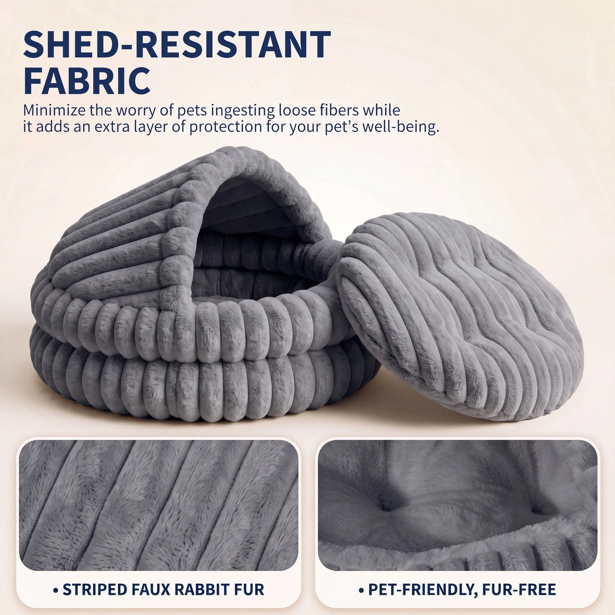 Soft Hooded Cat Cave Bed – Round Enclosed Self-Warming Hideaway for Indoor Cats & Small Dogs, Machine Washable with Non-Slip Bottom