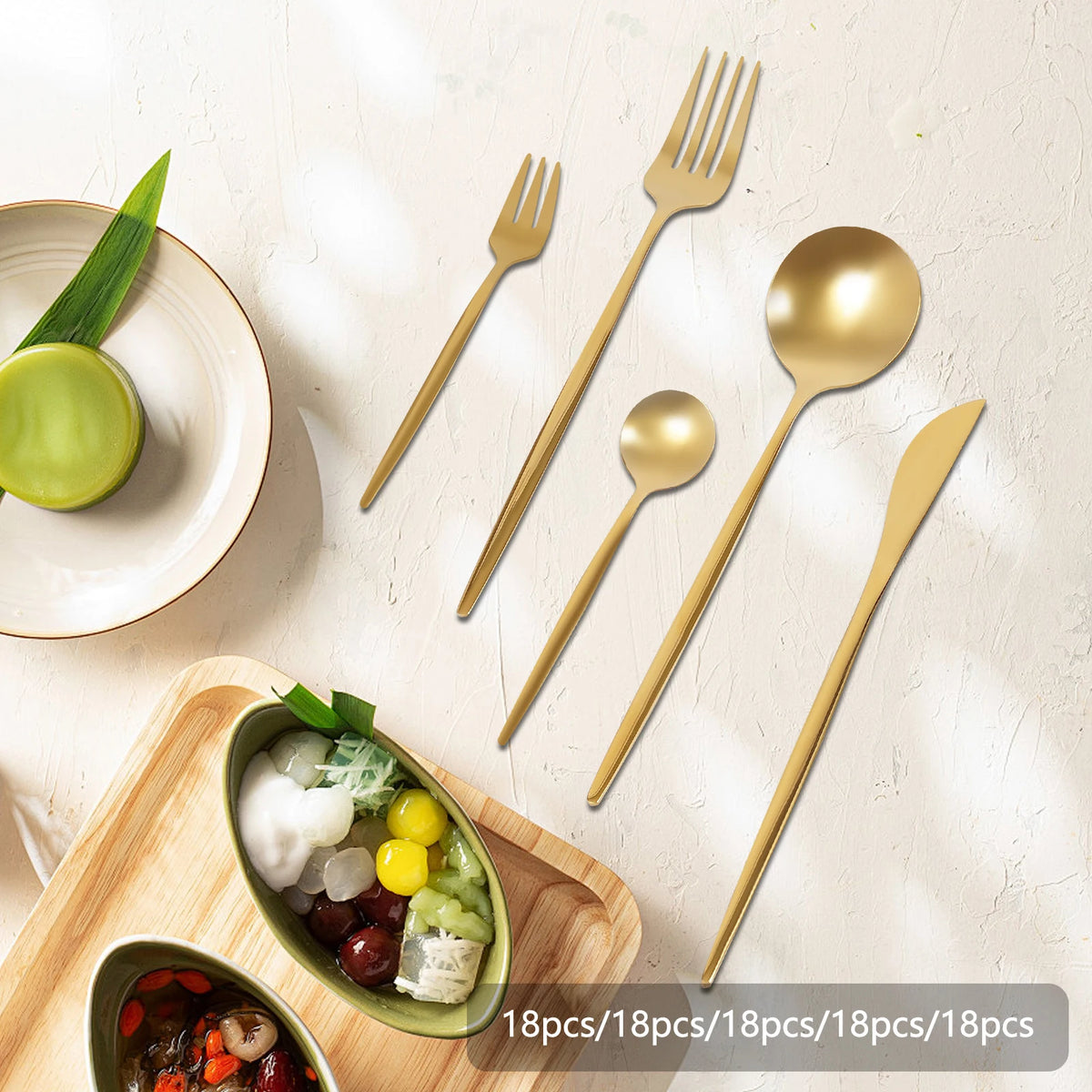 90Pcs Gold Silverware Set, Food-Grade Stainless Steel Flatware Sets For Home Restaurant Weddings