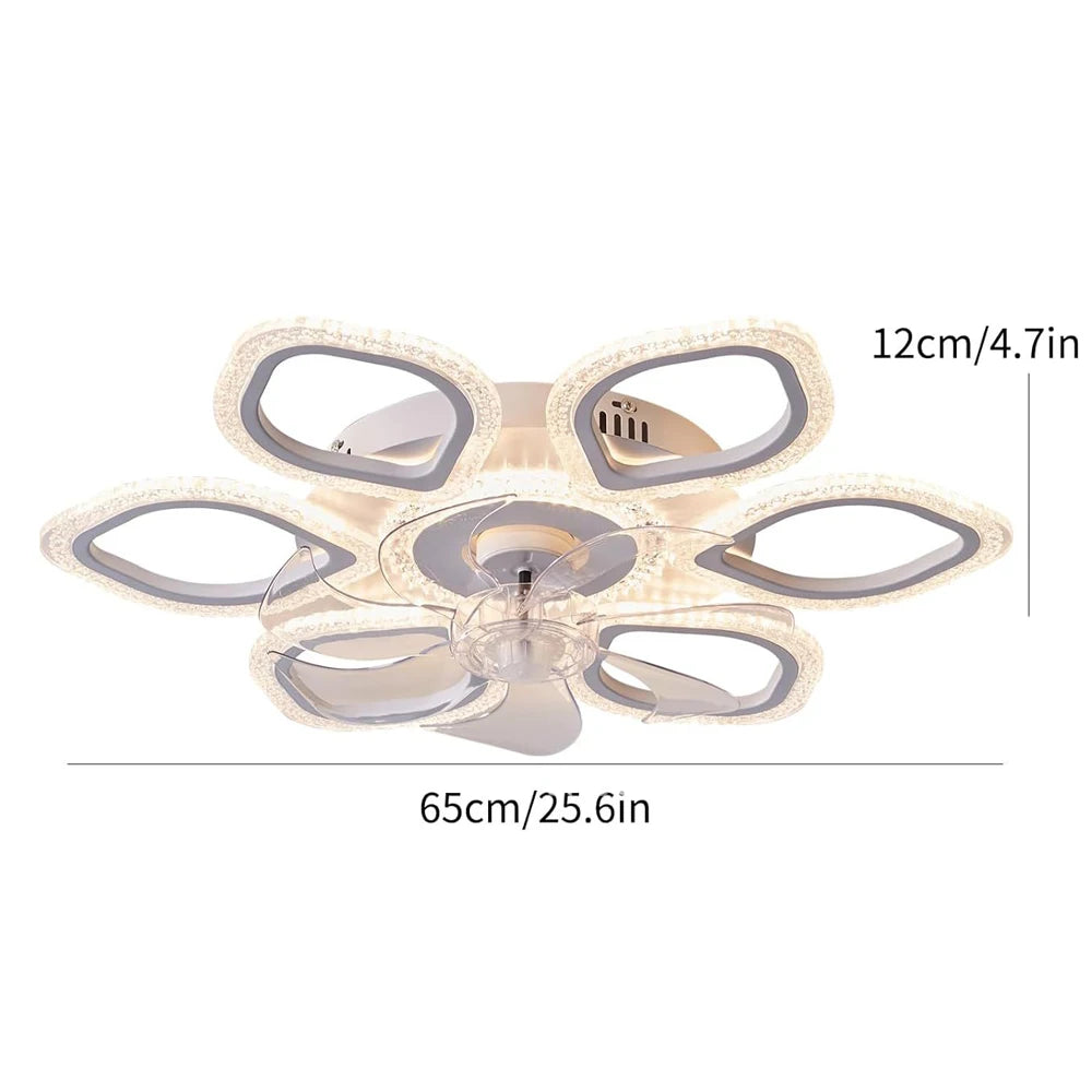 Six Petal Ceiling Fan With Dimmable Light And Reversible Motor