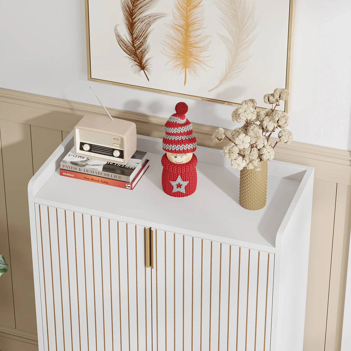 Tribesigns Modern Shoe Cabinet With Doors And Spacious Storage