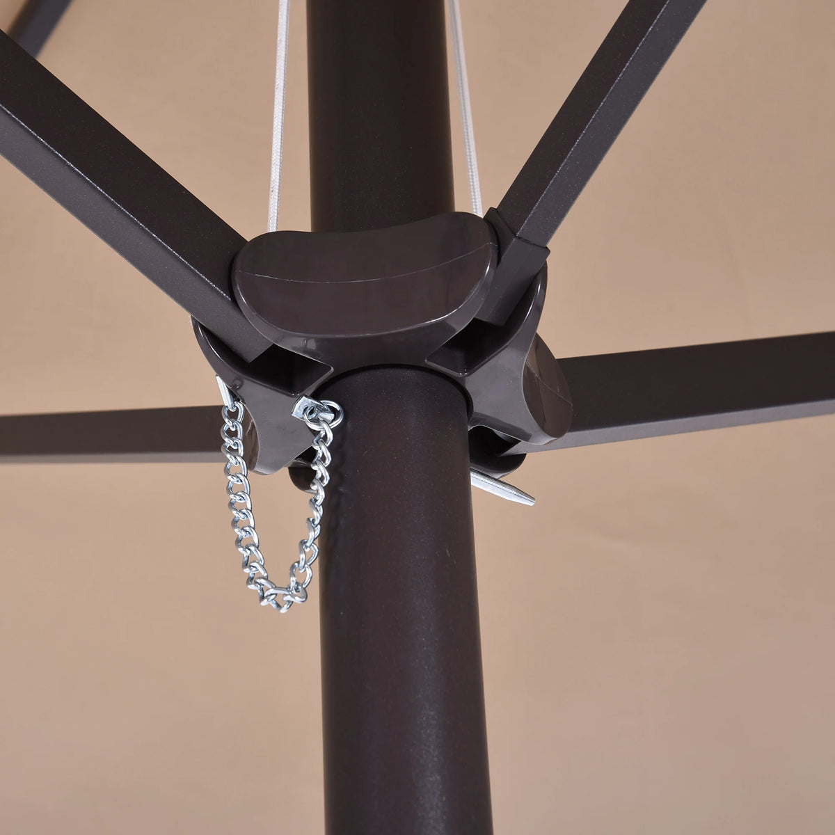 15 ft Outdoor Double-Sided Market Patio Umbrella Steel Rectangular - Tan