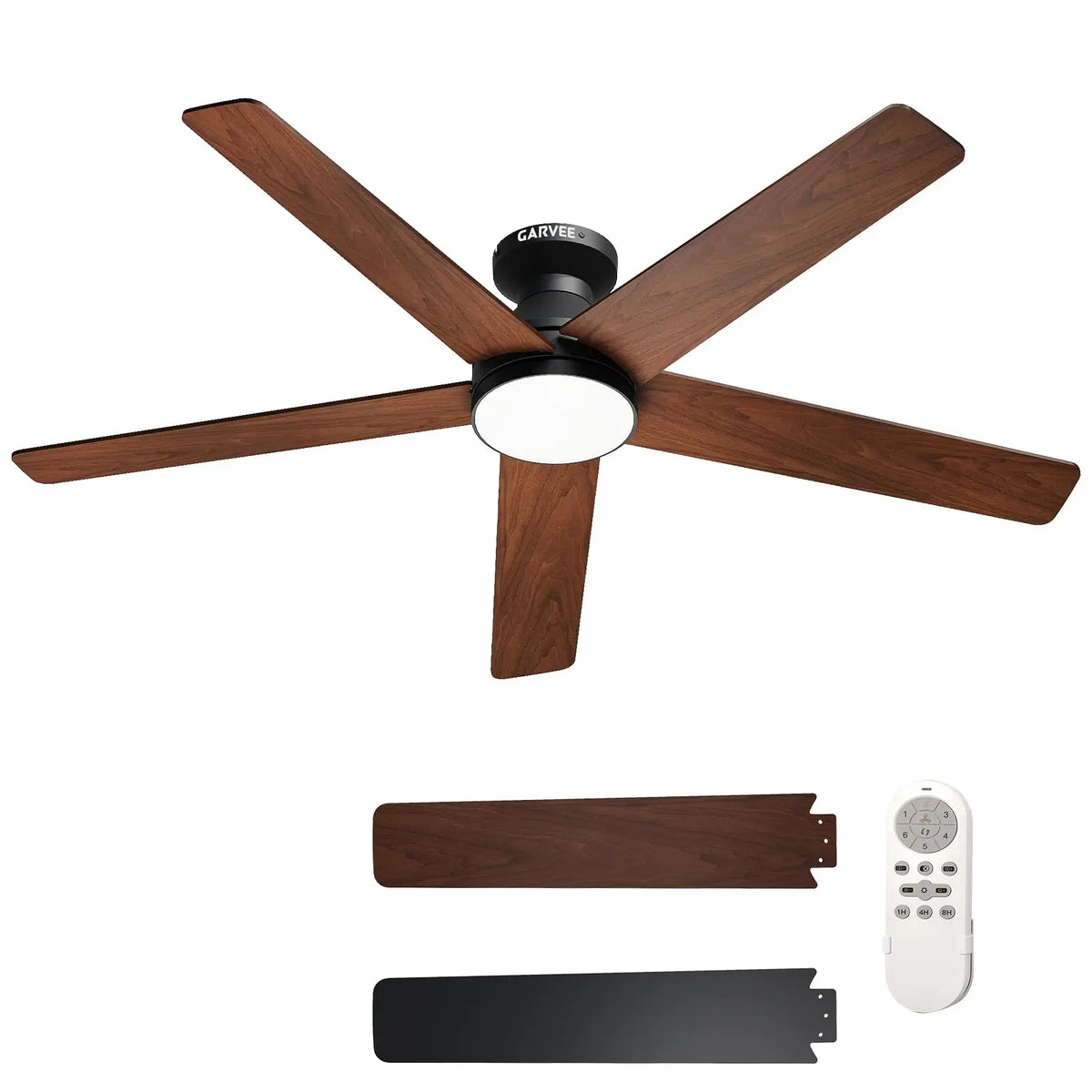 42 Inch Low Profile Ceiling Fan With Light, Remote Control, Flush Mount, Quiet Reversible DC Motor, 3CCT Dimmable Timer
