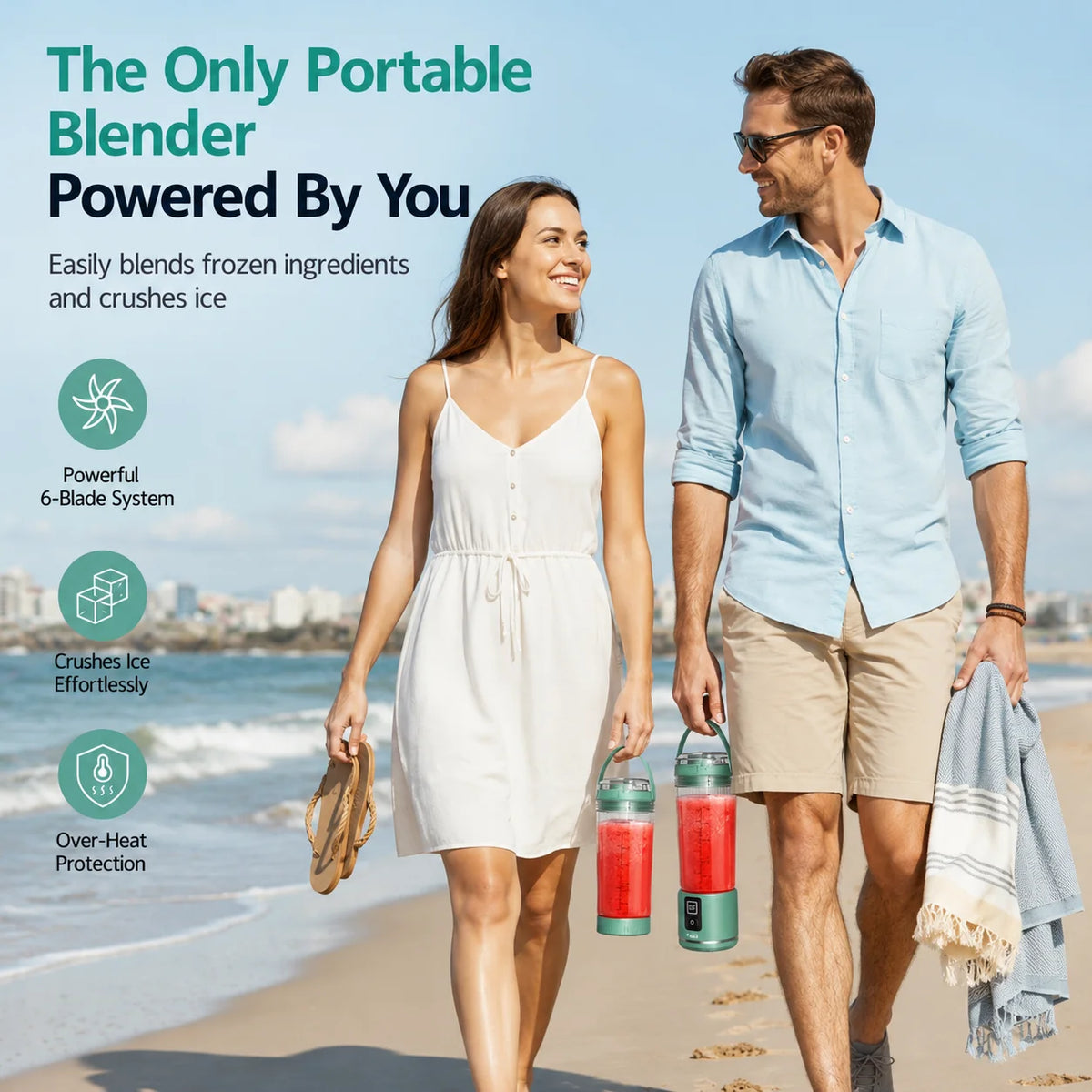 Portable Cordless USB C Rechargeable Blender for Smoothies and Shakes