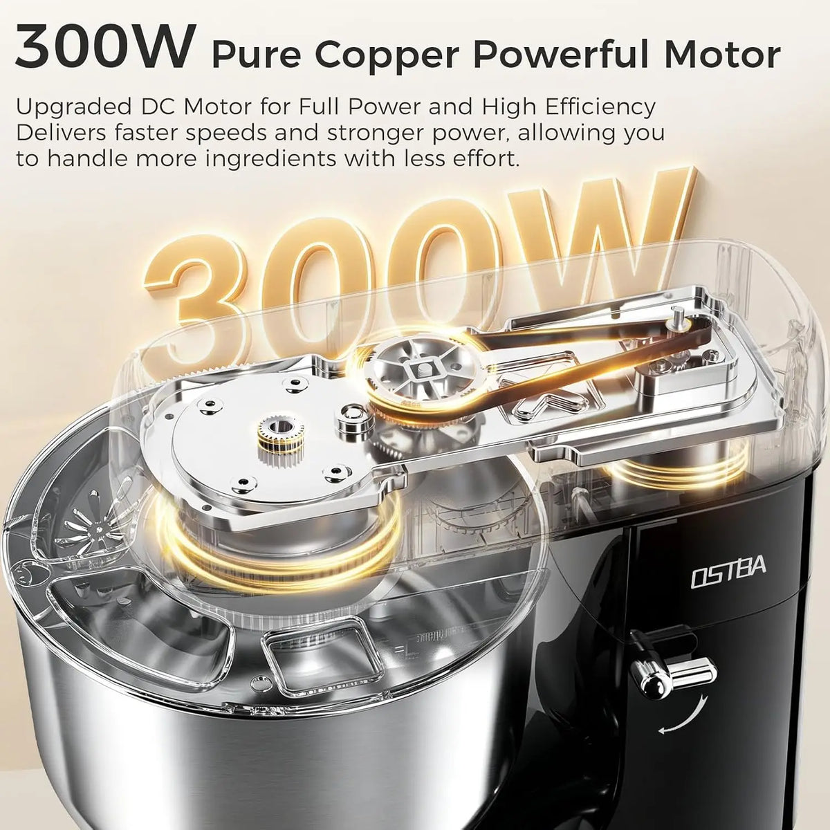 Stand Mixer, 6 Speed Tilt-Head Electric Kitchen Mixer with 6.3QT Bowl