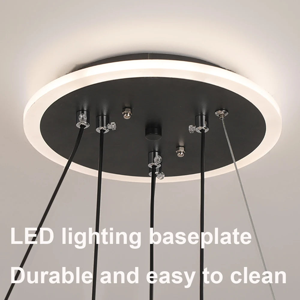 LED Pendant Light with a Crystal Lampshade, Featuring Three Adjustable Light Colors, Adjustable Height, and a Backlit Base; Suitable for Bedrooms, Living Rooms, and Above Dining Tables