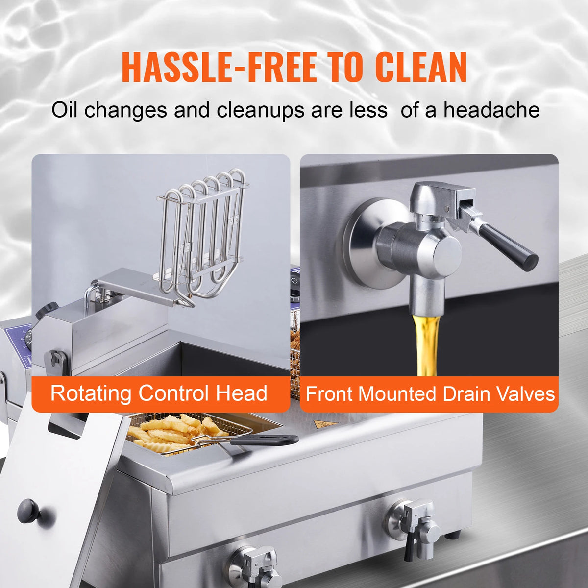 SucceBuy  Electric Deep Fryer w/Dual Removable Tanks 12L 5000W Commercial Countertop  Fryer for Chicken French Fries