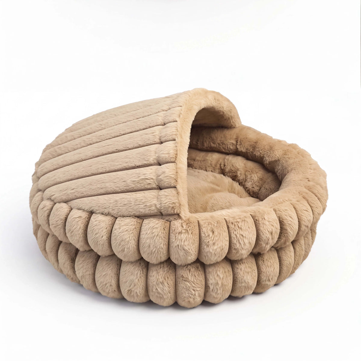 Soft Hooded Cat Cave Bed – Round Enclosed Self-Warming Hideaway for Indoor Cats & Small Dogs, Machine Washable with Non-Slip Bottom