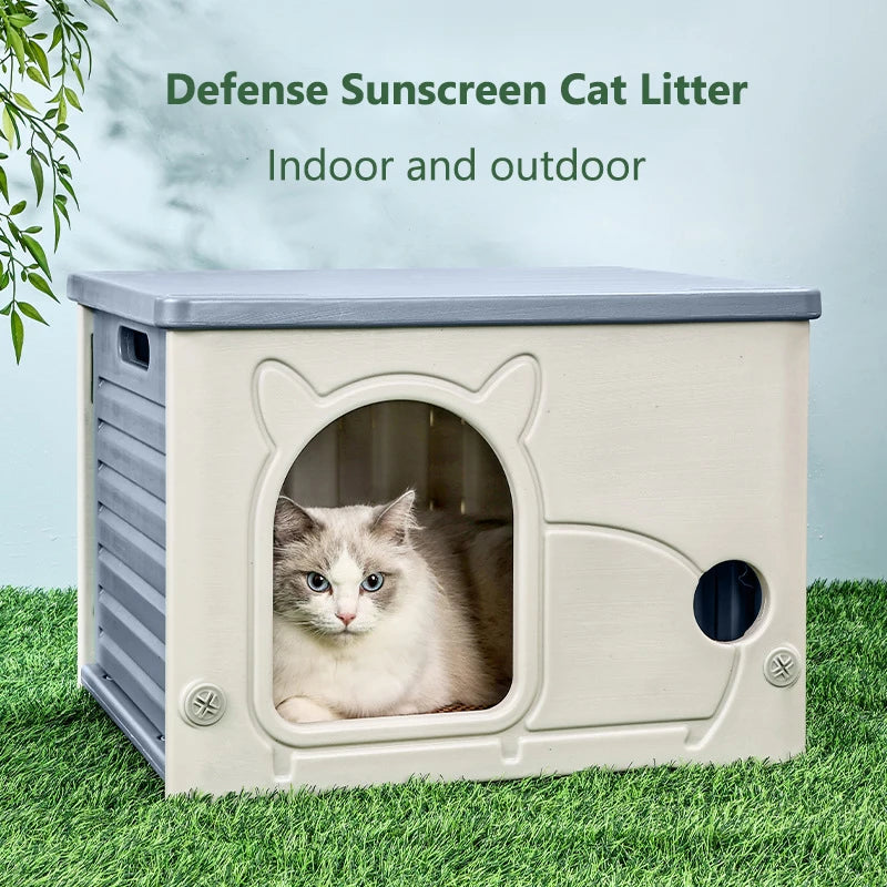 Cat Houses & Condos Rainproof Cat Dog Nest Four Seasons Cozy House for Small Pets Outdoor Kitten Nest