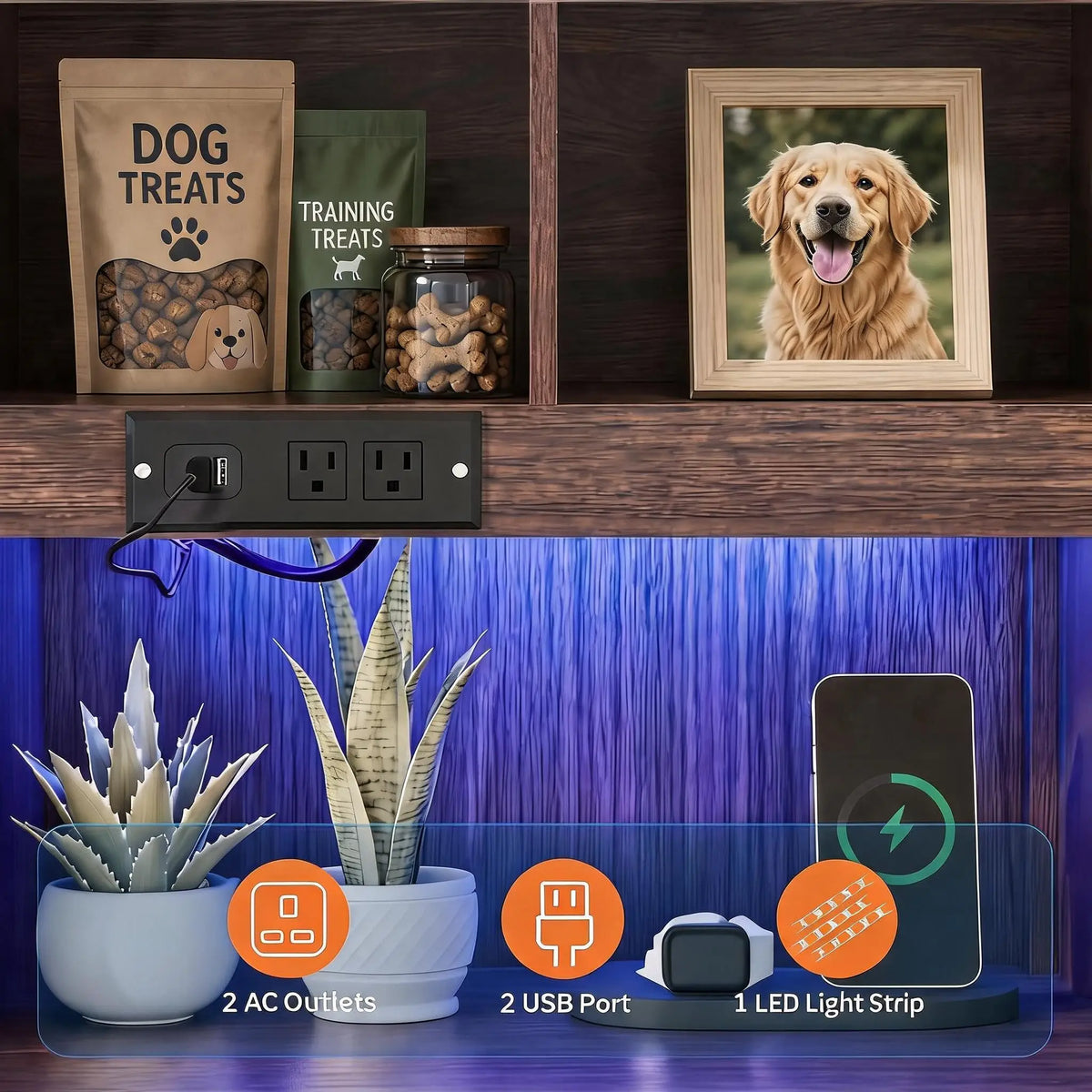 Furniture-Style Wooden Dog Crate End Table for Small Dogs, Indoor Dog Kennel Bedside Table, Space-Saving Home Decor Design, Durable Wood Build