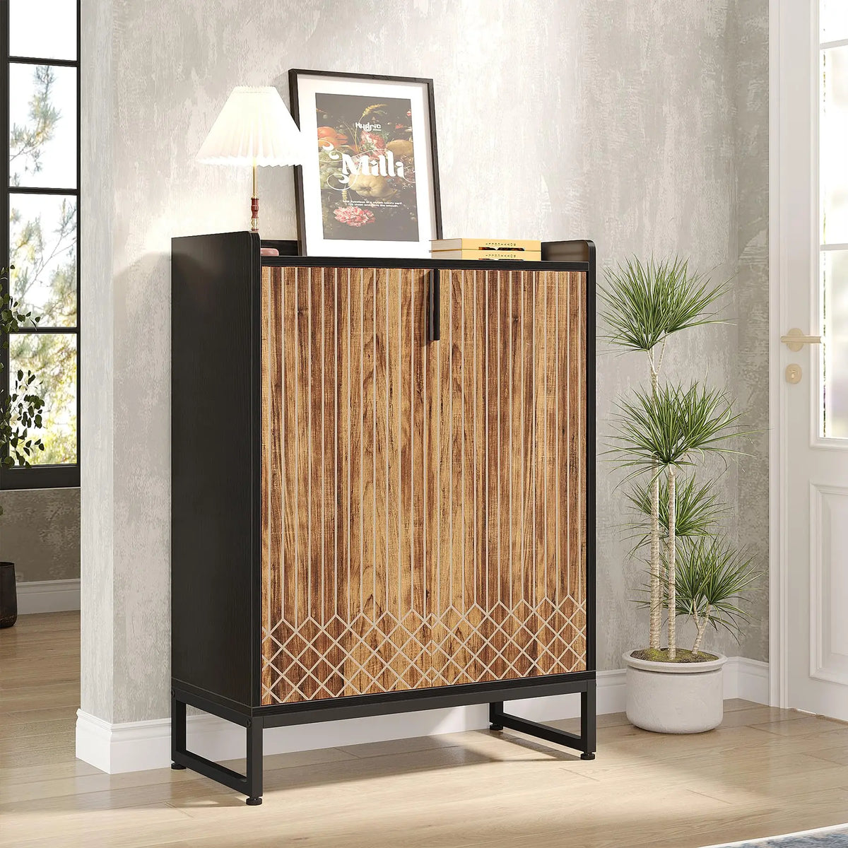 Tribesigns Modern Shoe Cabinet With Doors And Spacious Storage