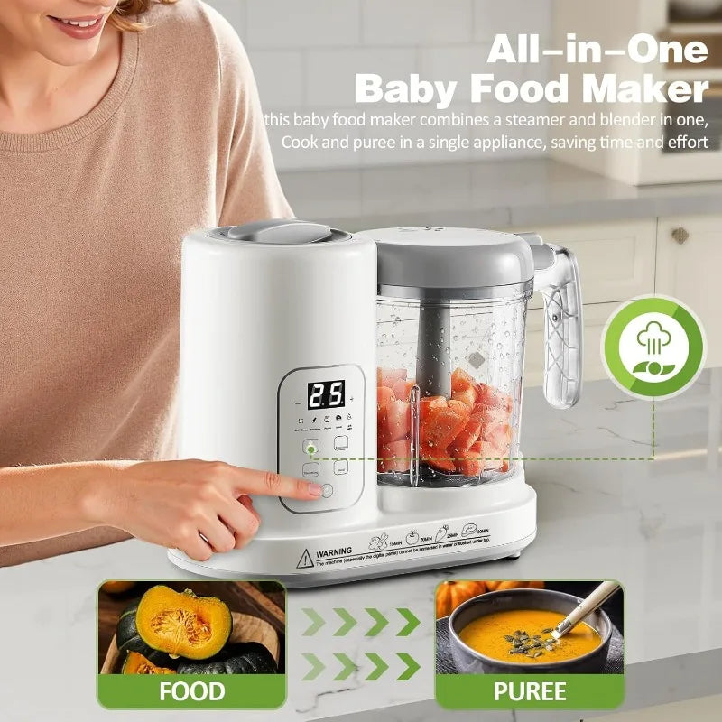 Baby Food Maker Steamer Blender With Auto Puree And Cleaning