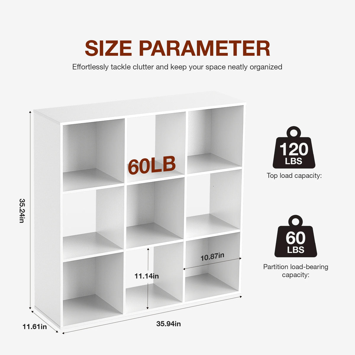 JHK Modern Wooden Cube Storage Organizer Bookcase for Home