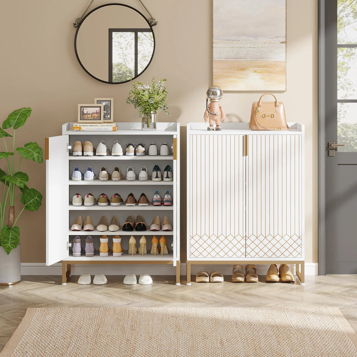 Tribesigns Modern Shoe Cabinet With Doors And Spacious Storage