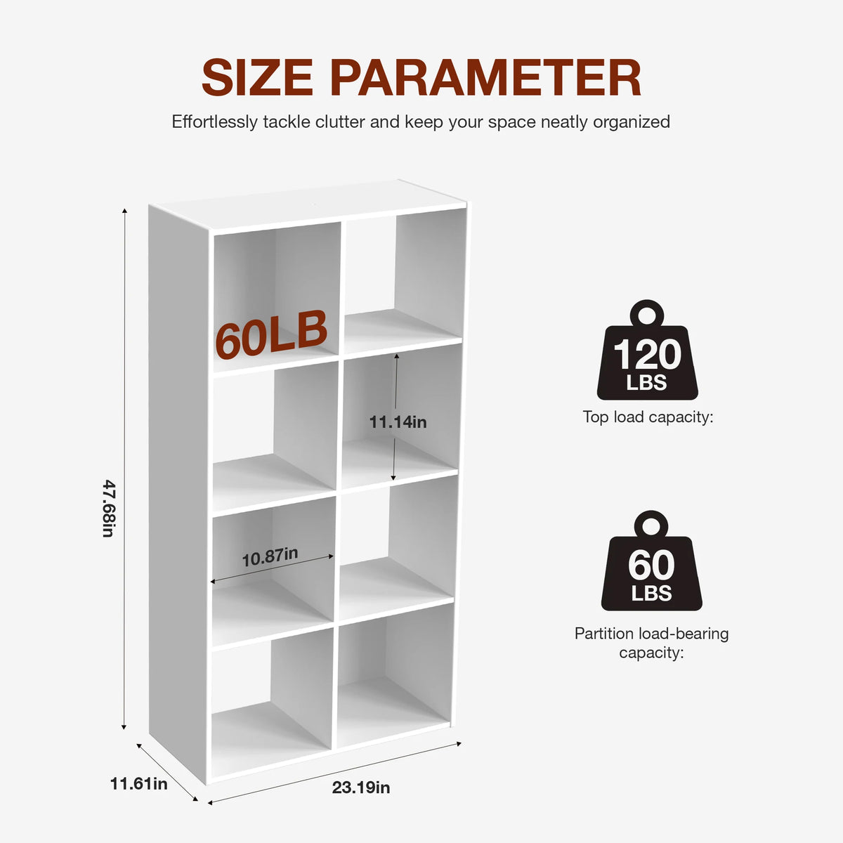 JHK Modern Wooden Cube Storage Organizer Bookcase for Home
