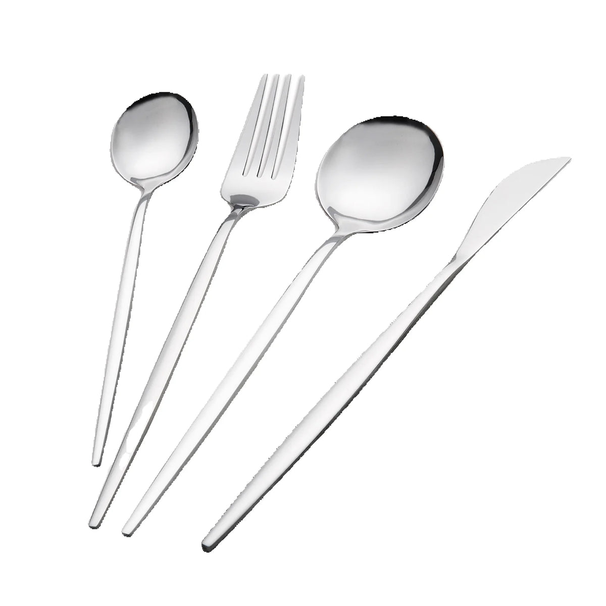 KOOMADE 24Pcs Stainless Steel Cutlery Set, Service for 6, Mirror Polished Salad Forks Knives Spoons, Dishwasher Safe for Home Holiday Gift