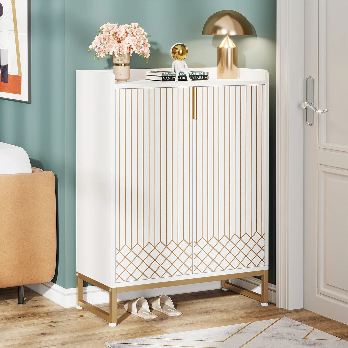 Tribesigns Modern Shoe Cabinet With Doors And Spacious Storage