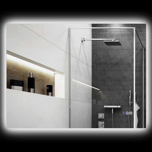 LED Bathroom Mirror with Lights, 47" x 35" Backlit Mirror for Bathroom with Anti-Fog, Memory & Infinite Color Temperature, Wall Mounted Dimmable Vanity Mirror, Horizontal/Vertical Placement