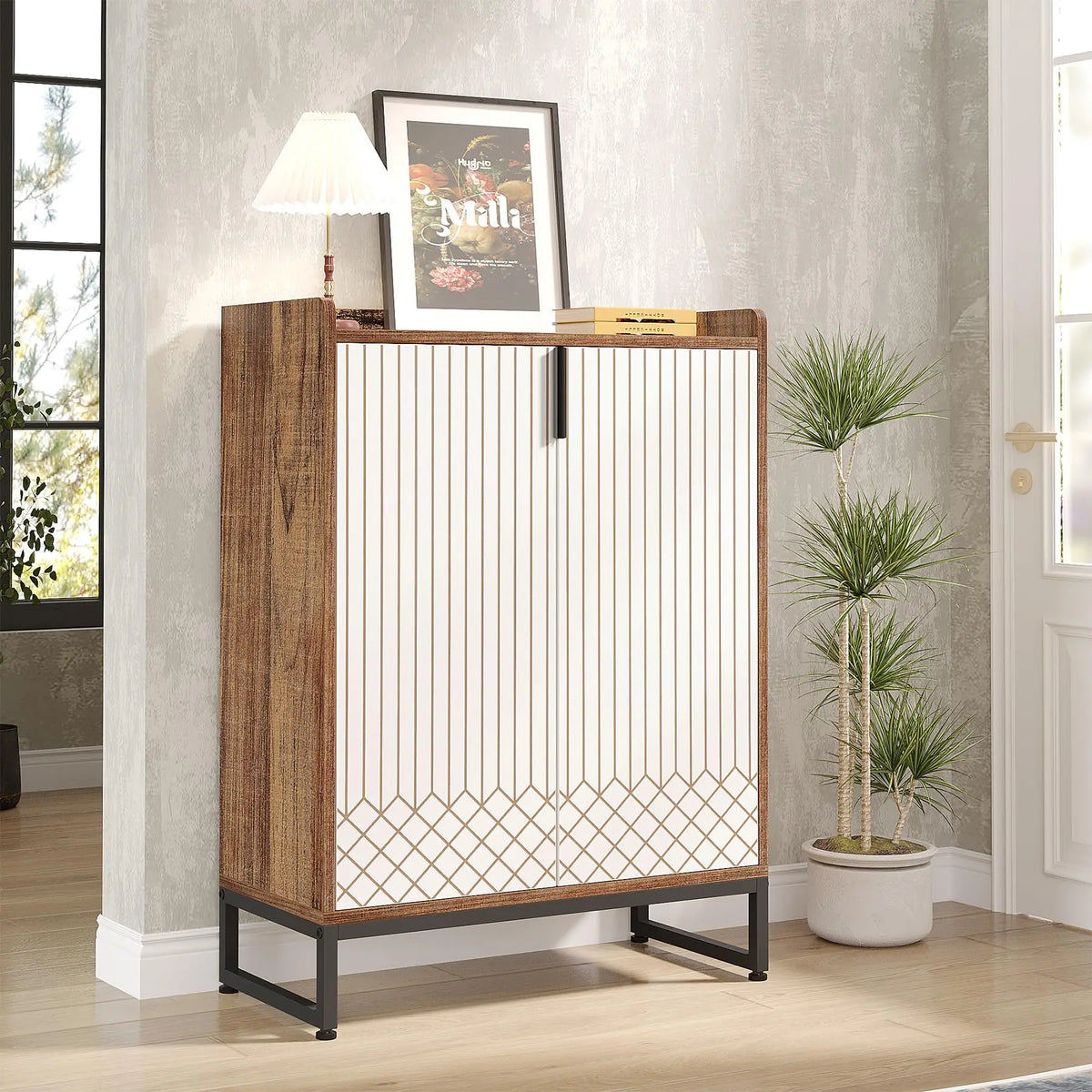 Tribesigns Modern Shoe Cabinet With Doors And Spacious Storage