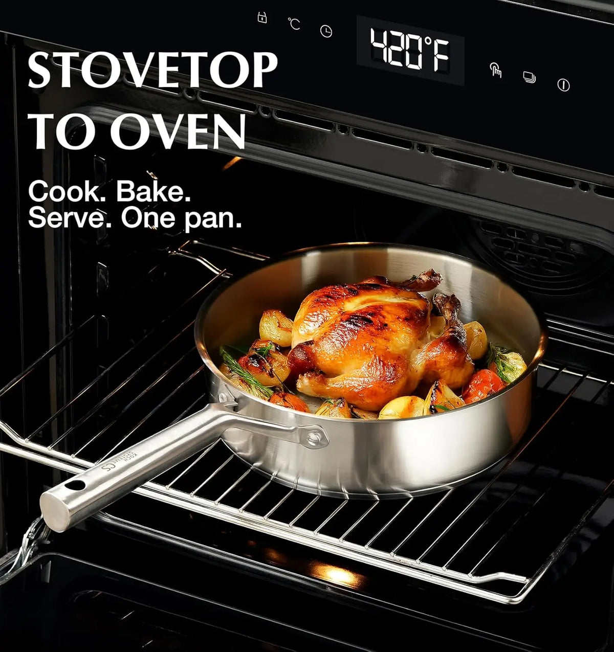 KOCH SYSTEME CS Stainless Steel Cookware Set 17 Piece, Professional 18/10 Stianless Steel Pots and Pans Set, 5-Layer Base, Oven & Induction Safe