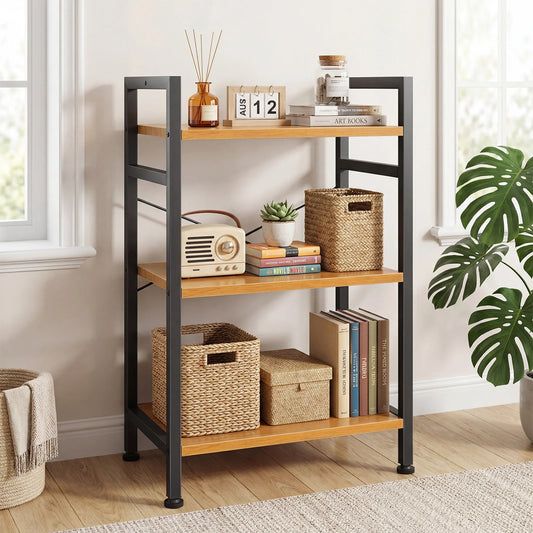 MCQ Wooden Bookcase With Graduated Shelves And Home Storage